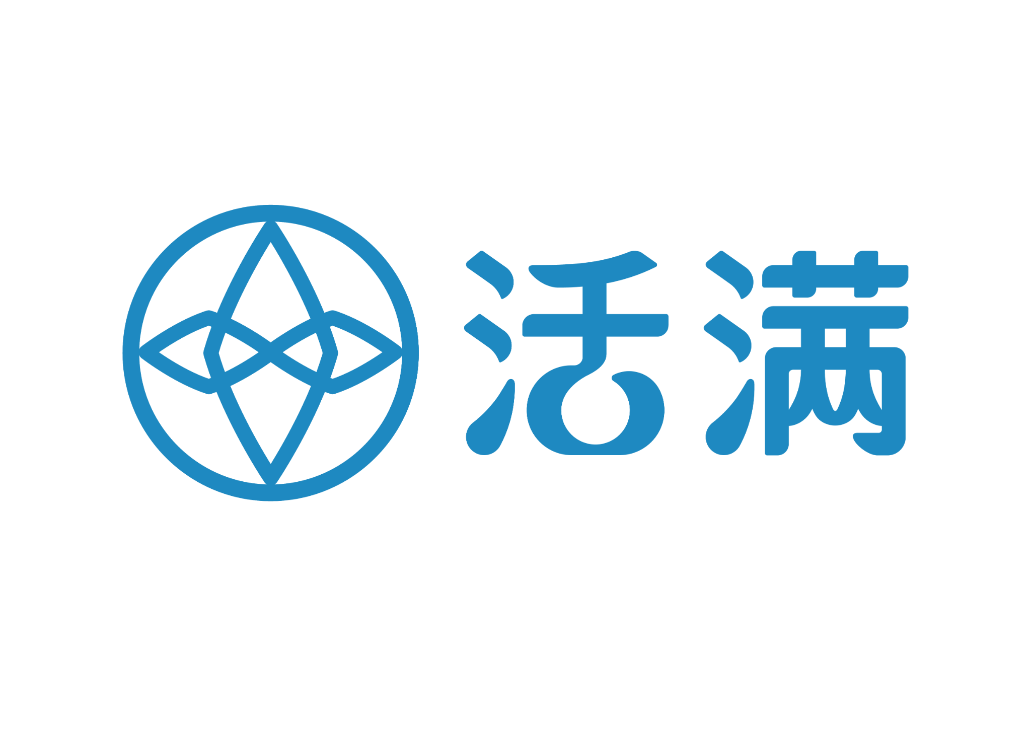 精简版活满蓝色透明背景 Logo